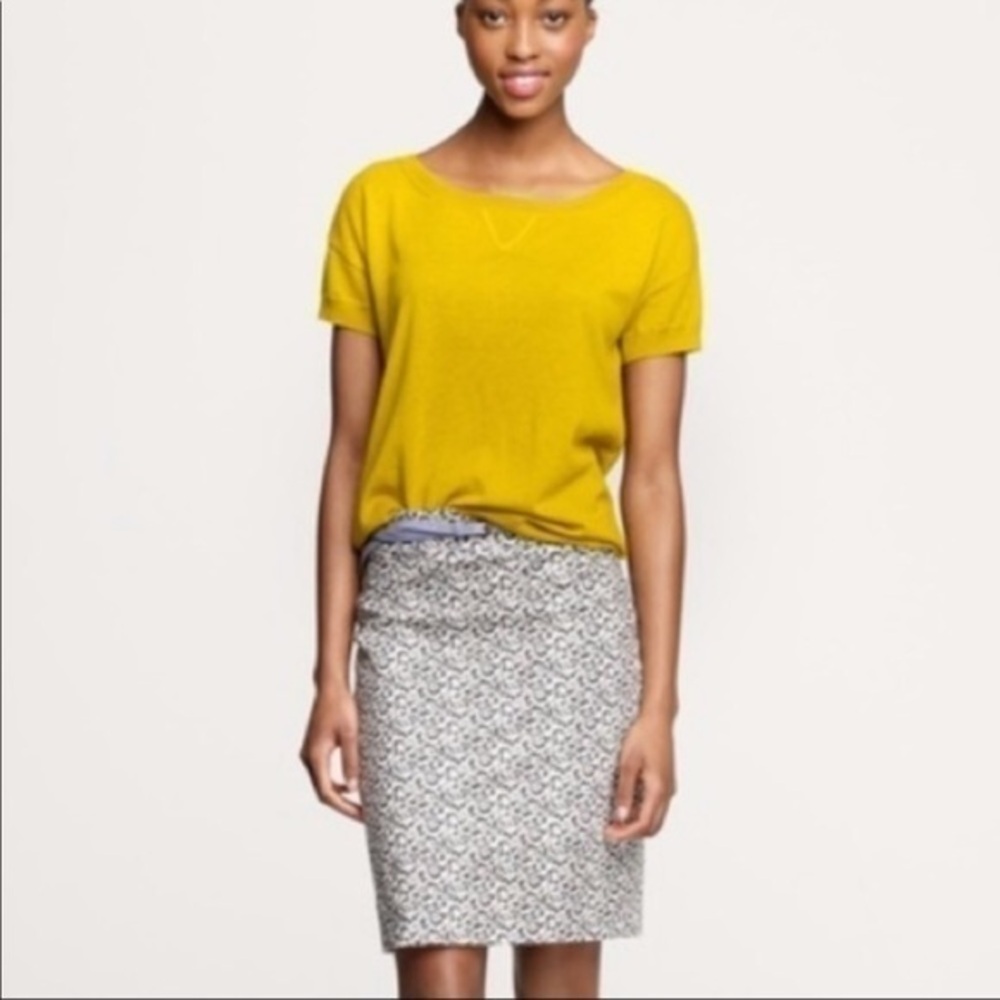 J. Crew sateen print pencil skirt NWOT size 2